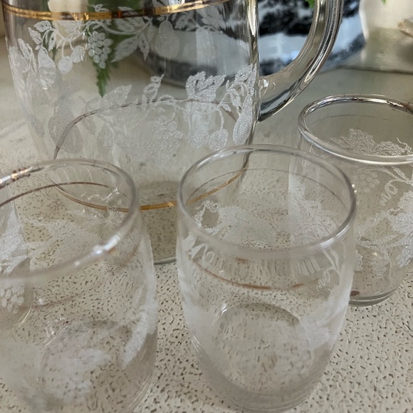Vintage Bartlett Collins Cocktail Pitcher & juice glasses - Picture 4 of 8